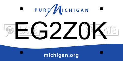 EG2Z0K Michigan License Plate