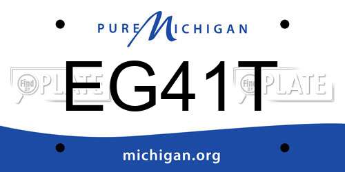 EG41T Michigan License Plate