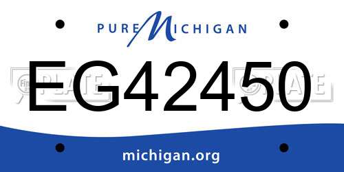 EG42450 Michigan License Plate