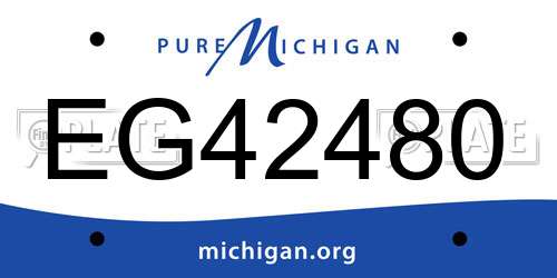EG42480 Michigan License Plate