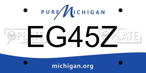 EG45Z Michigan License Plate
