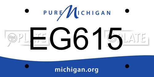 EG615 Michigan License Plate