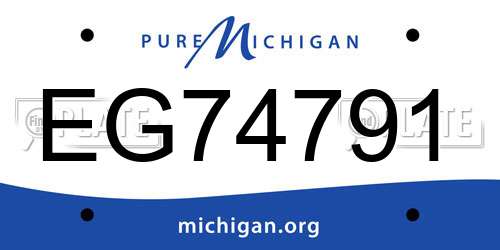 EG74791 Michigan License Plate