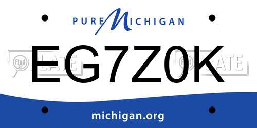 EG7Z0K Michigan License Plate