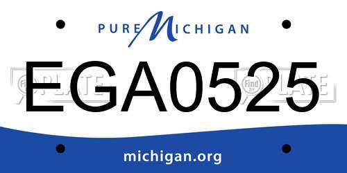 EGA0525 Michigan License Plate