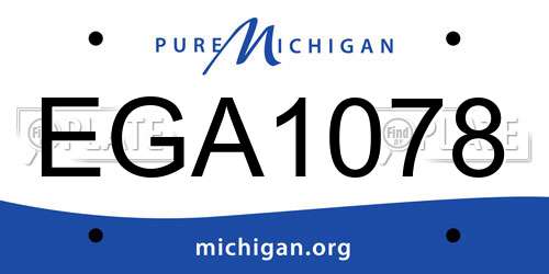 EGA1078 Michigan License Plate