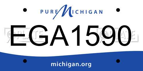 EGA1590 Michigan License Plate