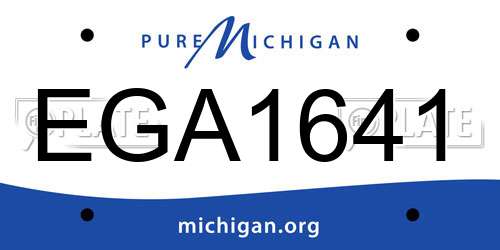 EGA1641 Michigan License Plate
