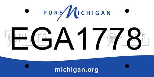 EGA1778 Michigan License Plate