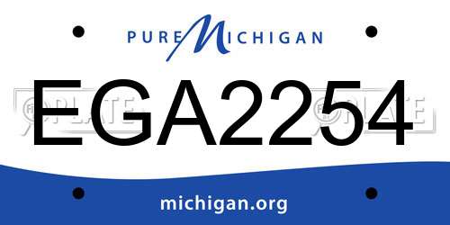 EGA2254 Michigan License Plate