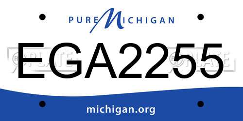 EGA2255 Michigan License Plate
