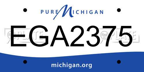 EGA2375 Michigan License Plate