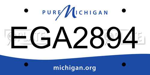 EGA2894 Michigan License Plate