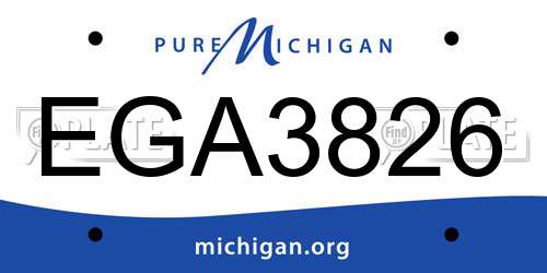 EGA3826 Michigan License Plate