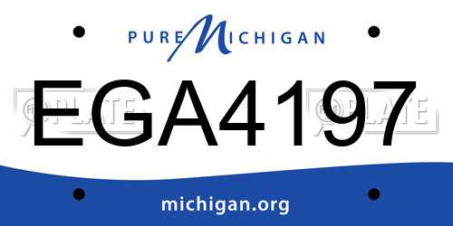 EGA4197 Michigan License Plate