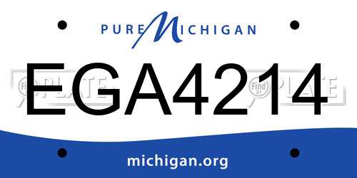 EGA4214 Michigan License Plate