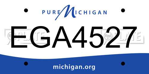 EGA4527 Michigan License Plate