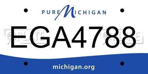 EGA4788 Michigan License Plate