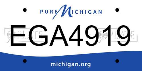 EGA4919 Michigan License Plate