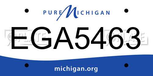 EGA5463 Michigan License Plate