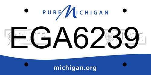 EGA6239 Michigan License Plate