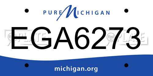 EGA6273 Michigan License Plate