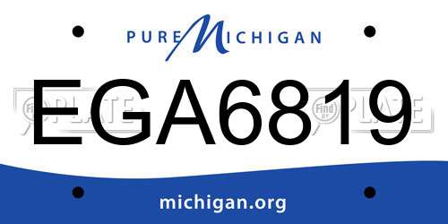 EGA6819 Michigan License Plate