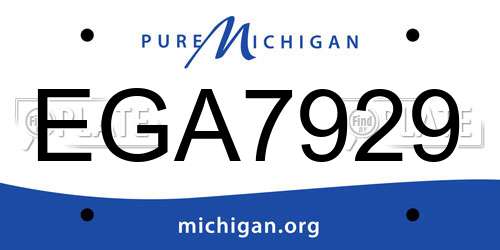 EGA7929 Michigan License Plate