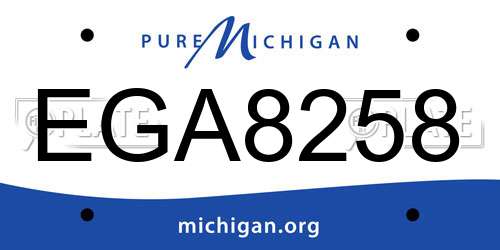 EGA8258 Michigan License Plate
