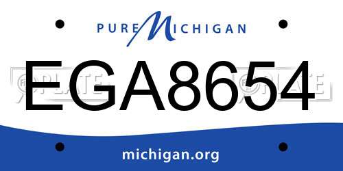 EGA8654 Michigan License Plate