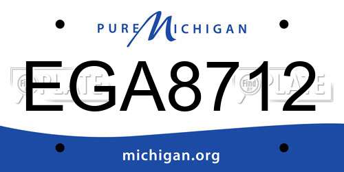 EGA8712 Michigan License Plate