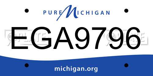 EGA9796 Michigan License Plate