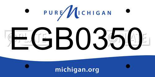 EGB0350 Michigan License Plate