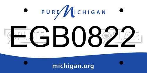 EGB0822 Michigan License Plate
