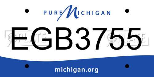 EGB3755 Michigan License Plate