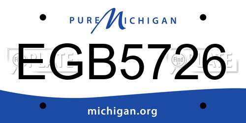 EGB5726 Michigan License Plate