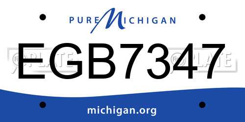 EGB7347 Michigan License Plate