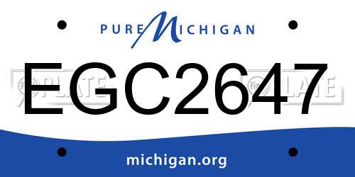 EGC2647 Michigan License Plate