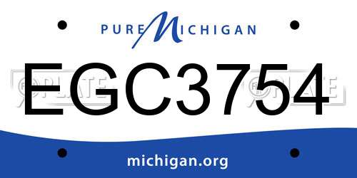 EGC3754 Michigan License Plate