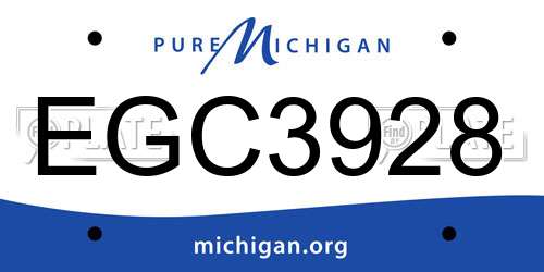 EGC3928 Michigan License Plate