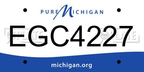 EGC4227 Michigan License Plate