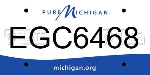EGC6468 Michigan License Plate