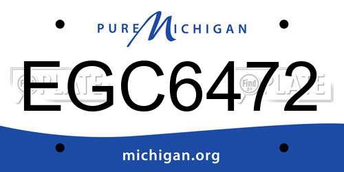 EGC6472 Michigan License Plate