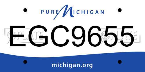 EGC9655 Michigan License Plate