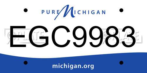 EGC9983 Michigan License Plate
