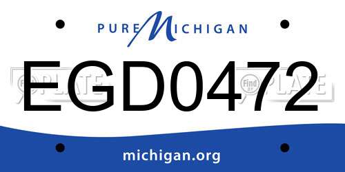 EGD0472 Michigan License Plate