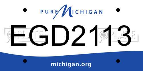 EGD2113 Michigan License Plate