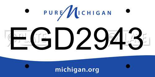 EGD2943 Michigan License Plate