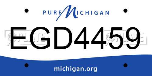 EGD4459 Michigan License Plate