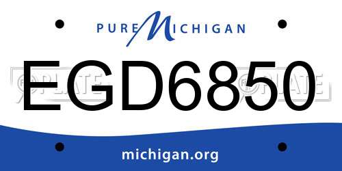 EGD6850 Michigan License Plate